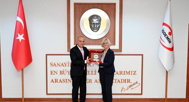 ALMANYA ANKARA BÜYÜKELÇİSİ SORG, İSDEMİR GENEL MÜDÜRÜ AYHAN AKIN’I ZİYARET ETTİ