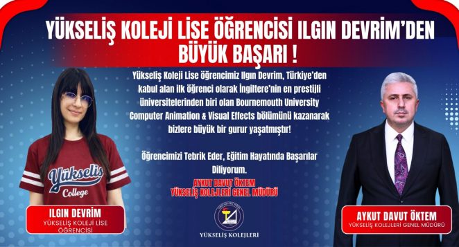 Yükselişten  Ilgın Devrim’e kutlama