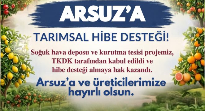 Arsuz’a soğuk hava deposu kurulacak. Hibe desteği tamam